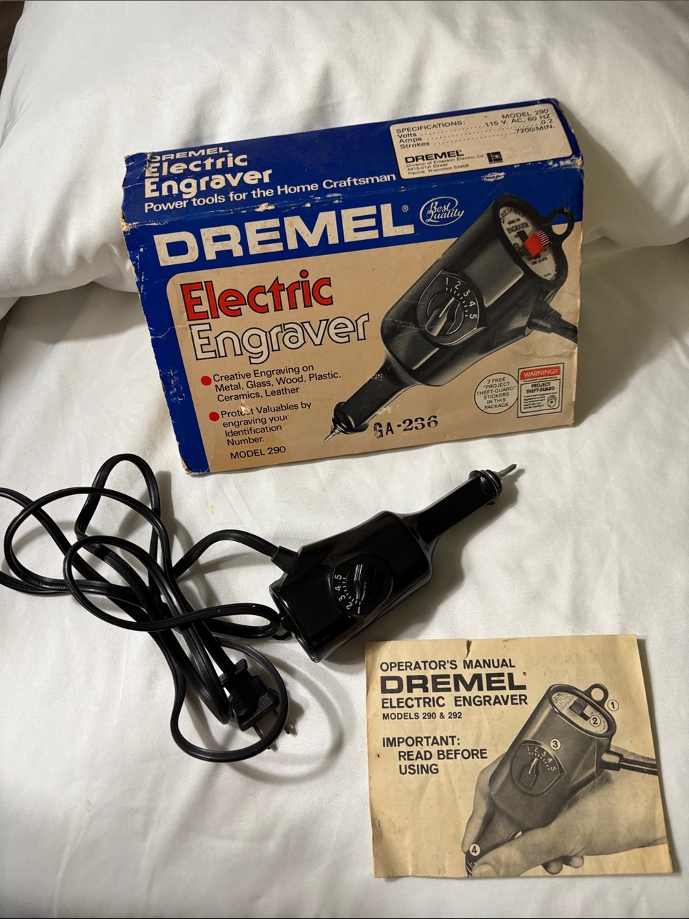 Vintage Dremel Electric Engraver in Black - Precision Home Engraving Tool